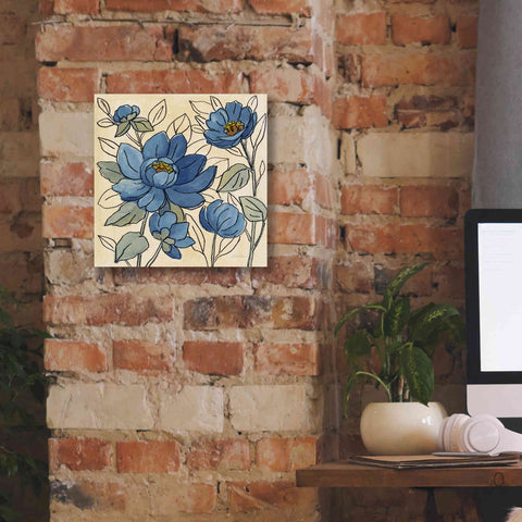 Image of 'Spring Lace Floral IV Dark Blue' by Silvia Vassileva, Canvas Wall Art,12 x 12