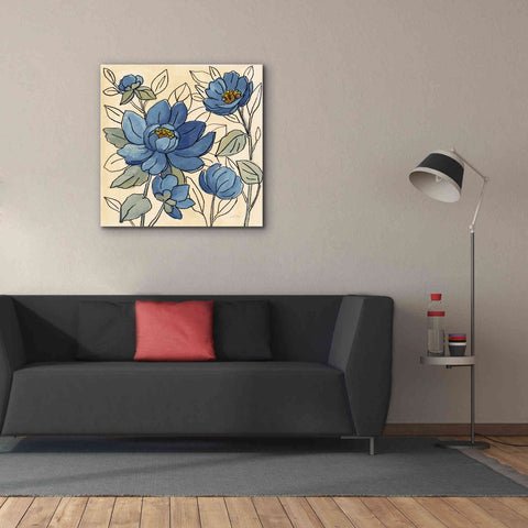 Image of 'Spring Lace Floral IV Dark Blue' by Silvia Vassileva, Canvas Wall Art,37 x 37
