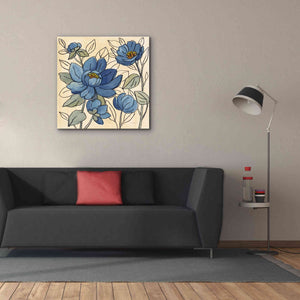 'Spring Lace Floral IV Dark Blue' by Silvia Vassileva, Canvas Wall Art,37 x 37
