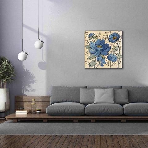 Image of 'Spring Lace Floral IV Dark Blue' by Silvia Vassileva, Canvas Wall Art,37 x 37