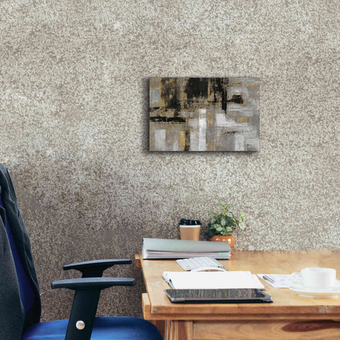 Image of 'Smoky Harbor Sunset' by Silvia Vassileva, Canvas Wall Art,18 x 12