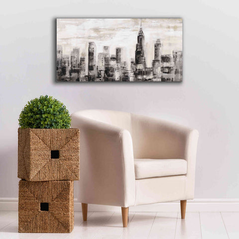 Image of 'Manhattan Skyline BW' by Silvia Vassileva, Canvas Wall Art,40 x 20