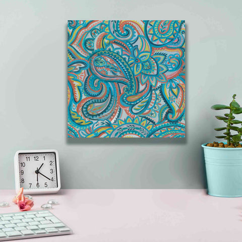 Image of 'Emerald Paisley Pattern III' by Silvia Vassileva, Canvas Wall Art,12 x 12