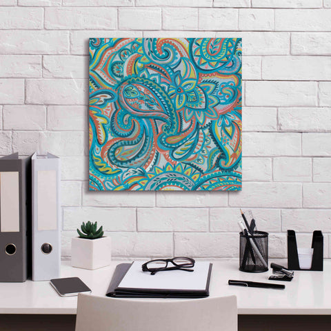 Image of 'Emerald Paisley Pattern III' by Silvia Vassileva, Canvas Wall Art,18 x 18