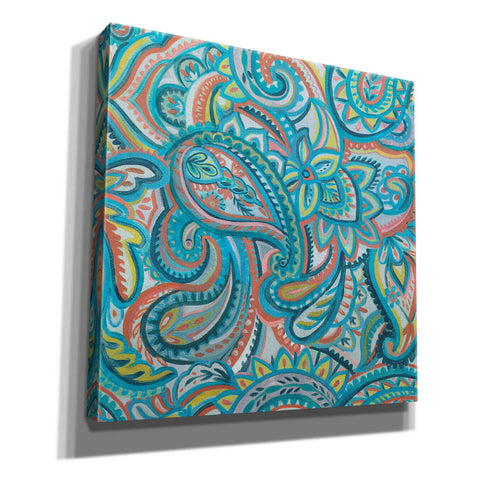 Image of 'Emerald Paisley Pattern III' by Silvia Vassileva, Canvas Wall Art,12x12x1.1x0,18x18x1.1x0,26x26x1.74x0,37x37x1.74x0