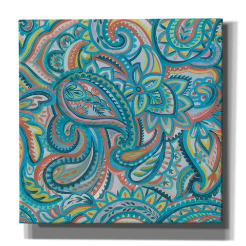 Image of 'Emerald Paisley Pattern III' by Silvia Vassileva, Canvas Wall Art,12x12x1.1x0,18x18x1.1x0,26x26x1.74x0,37x37x1.74x0