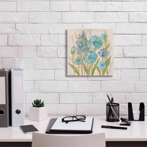 Image of 'Opalescent Floral I Blue' by Silvia Vassileva, Canvas Wall Art,12 x 12
