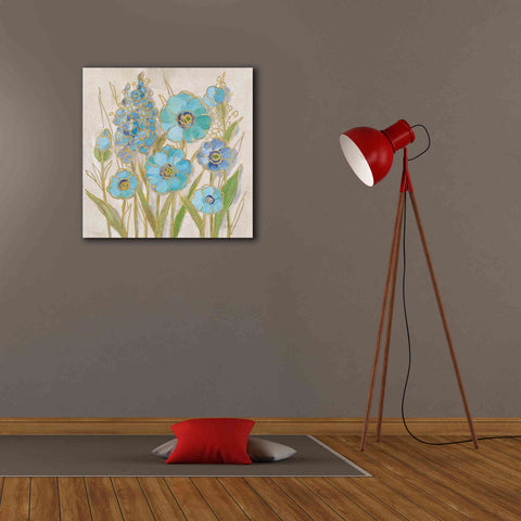 Image of 'Opalescent Floral I Blue' by Silvia Vassileva, Canvas Wall Art,26 x 26