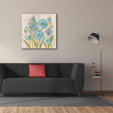 Image of 'Opalescent Floral I Blue' by Silvia Vassileva, Canvas Wall Art,37 x 37