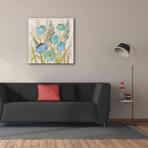 Image of 'Opalescent Floral II Blue' by Silvia Vassileva, Canvas Wall Art,37 x 37