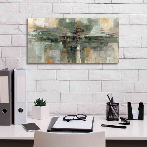 Image of 'Morning Fjord Rifle Green' by Silvia Vassileva, Canvas Wall Art,24 x 12