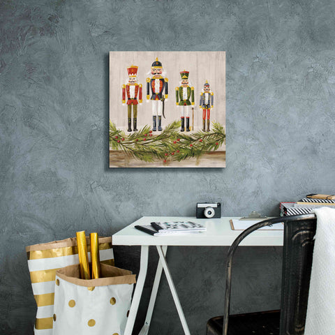 Image of 'Nutcrackers on a Mantel' by Silvia Vassileva, Canvas Wall Art,18 x 18