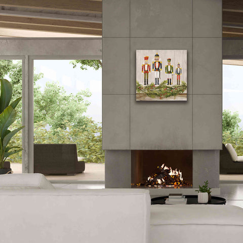 Image of 'Nutcrackers on a Mantel' by Silvia Vassileva, Canvas Wall Art,26 x 26