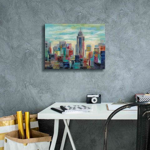 Image of 'Colorful Day in Manhattan' by Silvia Vassileva, Canvas Wall Art,16 x 12