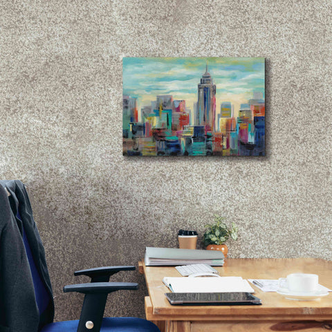 Image of 'Colorful Day in Manhattan' by Silvia Vassileva, Canvas Wall Art,26 x 18