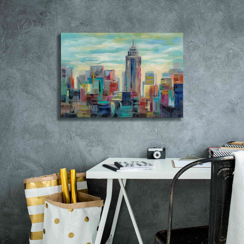 Image of 'Colorful Day in Manhattan' by Silvia Vassileva, Canvas Wall Art,26 x 18