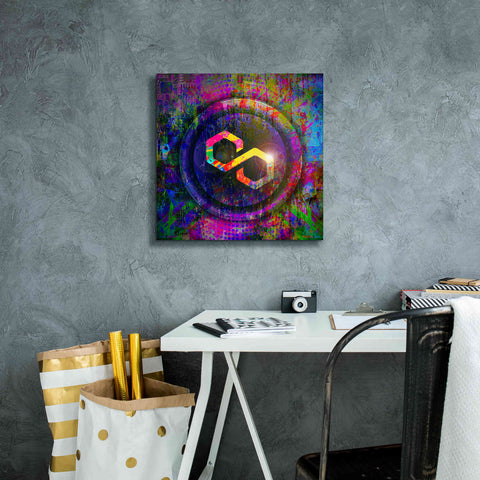 Image of 'MATIC Polygon Crypto,' Canvas Wall Art,18 x 18