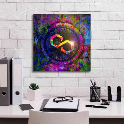 Image of 'MATIC Polygon Crypto,' Canvas Wall Art,18 x 18