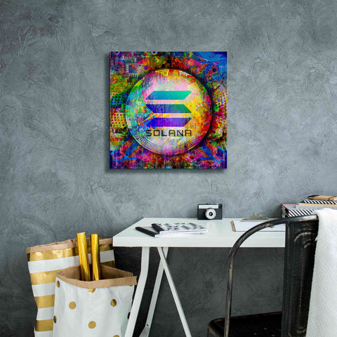 Image of 'SOL Solana Crypto,' Canvas Wall Art,18 x 18