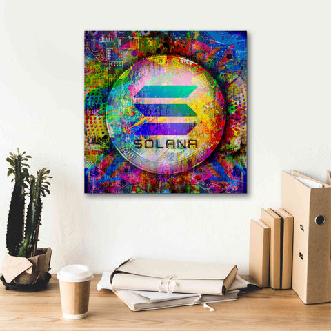 Image of 'SOL Solana Crypto,' Canvas Wall Art,18 x 18
