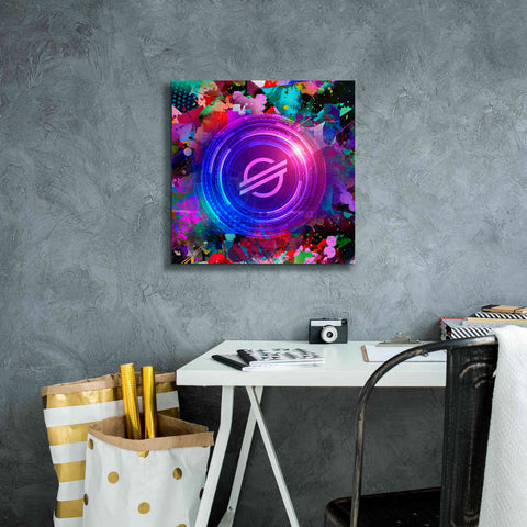 Image of 'XLM Stellar Crypto,' Canvas Wall Art,18 x 18