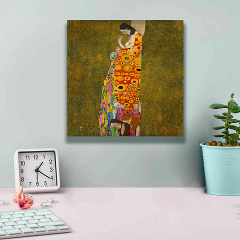 Image of Epic Art 'Hope II' by Gustav Klimt, Canvas Wall Art,12 x 12