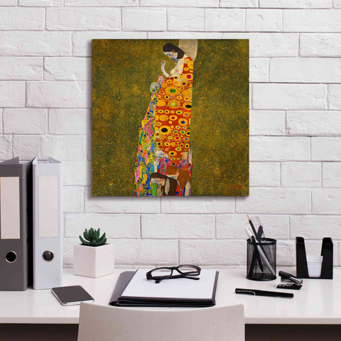 Image of Epic Art 'Hope II' by Gustav Klimt, Canvas Wall Art,18 x 18