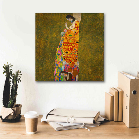 Image of Epic Art 'Hope II' by Gustav Klimt, Canvas Wall Art,18 x 18