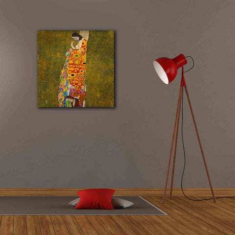 Image of Epic Art 'Hope II' by Gustav Klimt, Canvas Wall Art,26 x 26