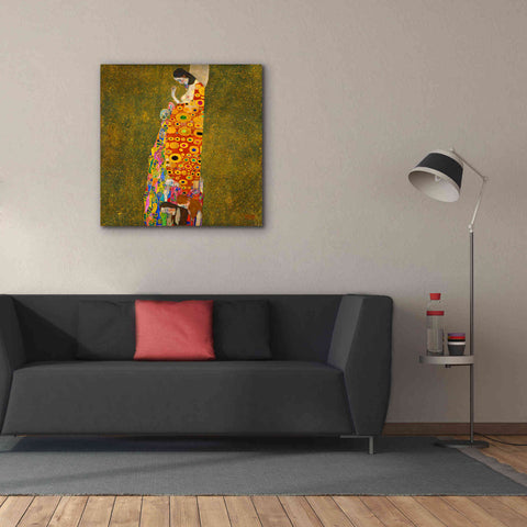 Image of Epic Art 'Hope II' by Gustav Klimt, Canvas Wall Art,37 x 37