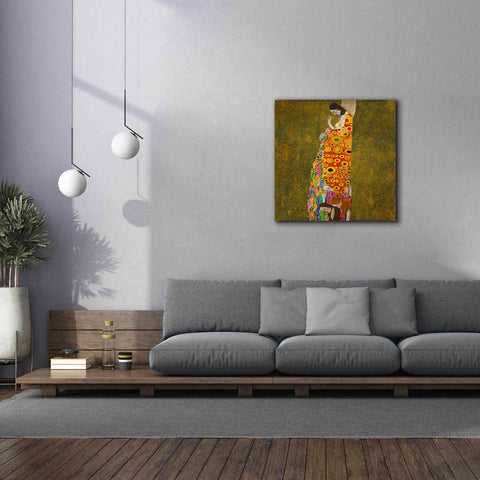 Image of Epic Art 'Hope II' by Gustav Klimt, Canvas Wall Art,37 x 37