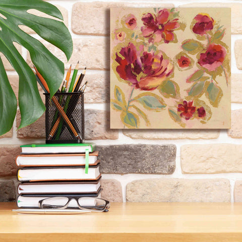 Image of Epic Art 'Gilded Loose Floral I' by Silvia Vassileva, Canvas Wall Art,12 x 12
