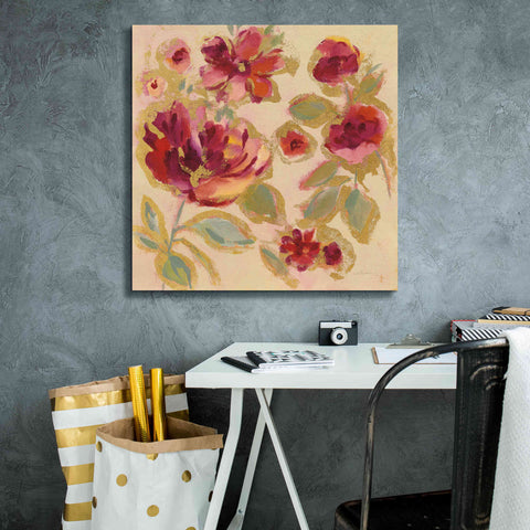 Image of Epic Art 'Gilded Loose Floral I' by Silvia Vassileva, Canvas Wall Art,26 x 26