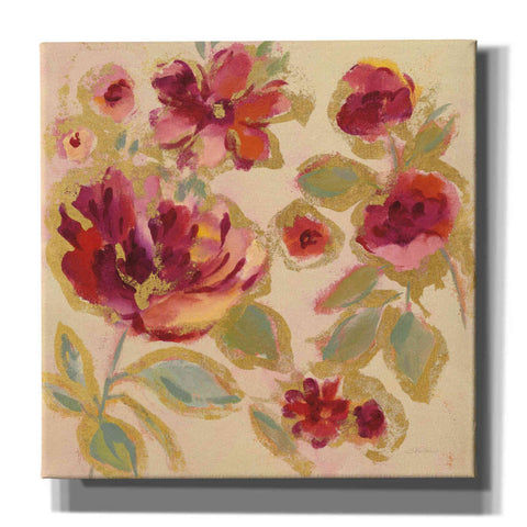 Image of Epic Art 'Gilded Loose Floral I' by Silvia Vassileva, Canvas Wall Art,12x12x1.1x0,18x18x1.1x0,26x26x1.74x0,37x37x1.74x0