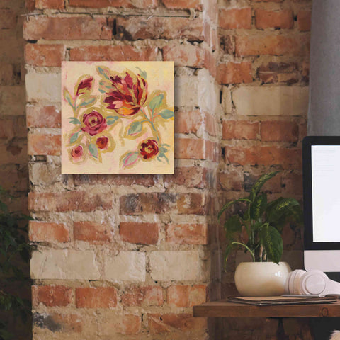 Image of Epic Art 'Gilded Loose Floral II' by Silvia Vassileva, Canvas Wall Art,12 x 12
