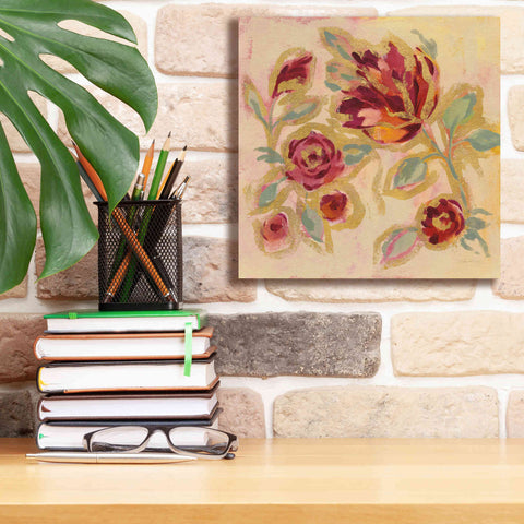 Image of Epic Art 'Gilded Loose Floral II' by Silvia Vassileva, Canvas Wall Art,12 x 12