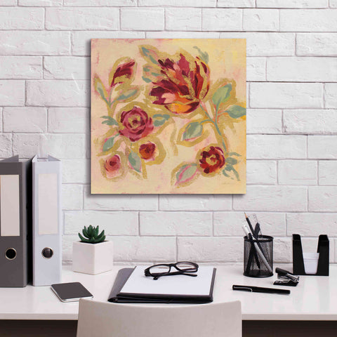 Image of Epic Art 'Gilded Loose Floral II' by Silvia Vassileva, Canvas Wall Art,18 x 18