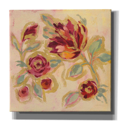 Image of Epic Art 'Gilded Loose Floral II' by Silvia Vassileva, Canvas Wall Art,12x12x1.1x0,18x18x1.1x0,26x26x1.74x0,37x37x1.74x0