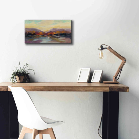 Image of Epic Art 'Fall Sunset' by Silvia Vassileva, Canvas Wall Art,24 x 12