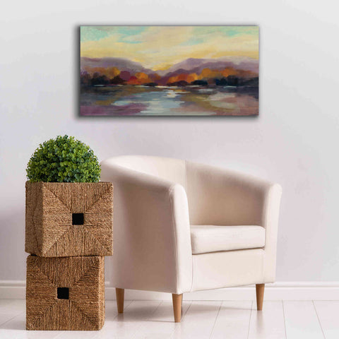 Image of Epic Art 'Fall Sunset' by Silvia Vassileva, Canvas Wall Art,40 x 20