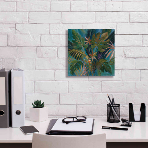 Image of Epic Art 'Midnight Tropical Leaves' by Silvia Vassileva, Canvas Wall Art,12 x 12