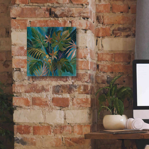 Image of Epic Art 'Midnight Tropical Leaves' by Silvia Vassileva, Canvas Wall Art,12 x 12