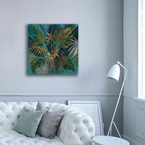 Image of Epic Art 'Midnight Tropical Leaves' by Silvia Vassileva, Canvas Wall Art,37 x 37