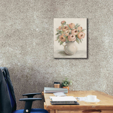 Image of Epic Art 'Blush Flowers in a Jug' by Silvia Vassileva, Canvas Wall Art,20 x 24
