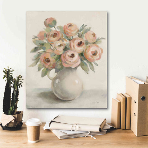 Image of Epic Art 'Blush Flowers in a Jug' by Silvia Vassileva, Canvas Wall Art,20 x 24