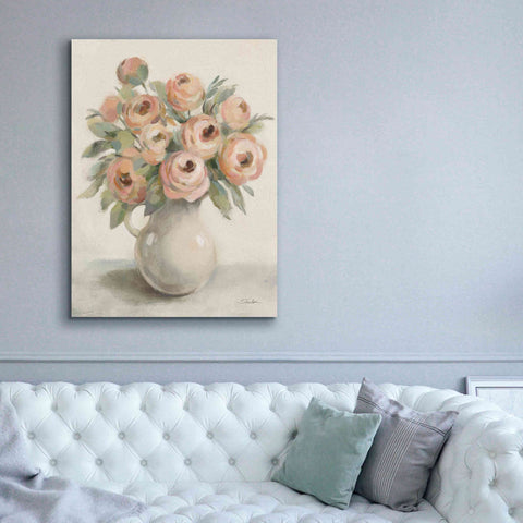Image of Epic Art 'Blush Flowers in a Jug' by Silvia Vassileva, Canvas Wall Art,40 x 54