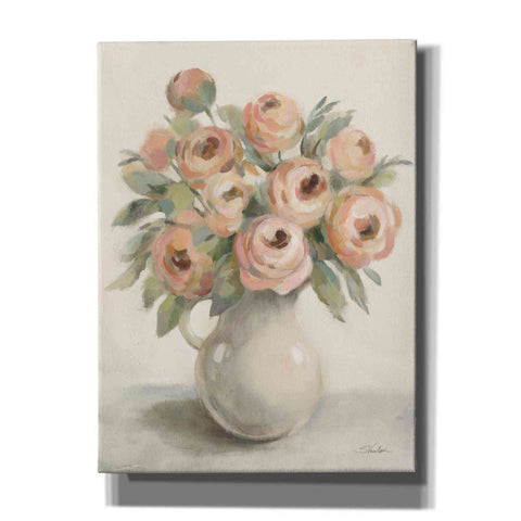Image of Epic Art 'Blush Flowers in a Jug' by Silvia Vassileva, Canvas Wall Art,12x16x1.1x0,20x24x1.1x0,26x30x1.74x0,40x54x1.74x0