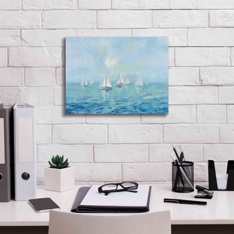 Image of Epic Art 'Boats in the Haze' by Silvia Vassileva, Canvas Wall Art,16 x 12