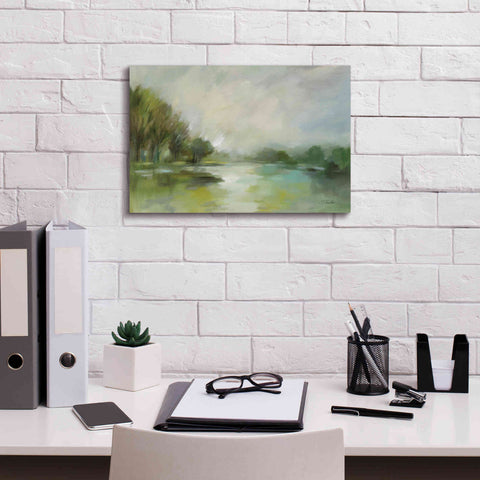 Image of Epic Art 'Lakeside Fog' by Silvia Vassileva, Canvas Wall Art,18 x 12