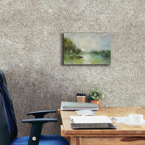 Image of Epic Art 'Lakeside Fog' by Silvia Vassileva, Canvas Wall Art,18 x 12